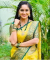 Yellow Green Designer Soft Lichi Silk Sarees Wholesale Shop IN Surat